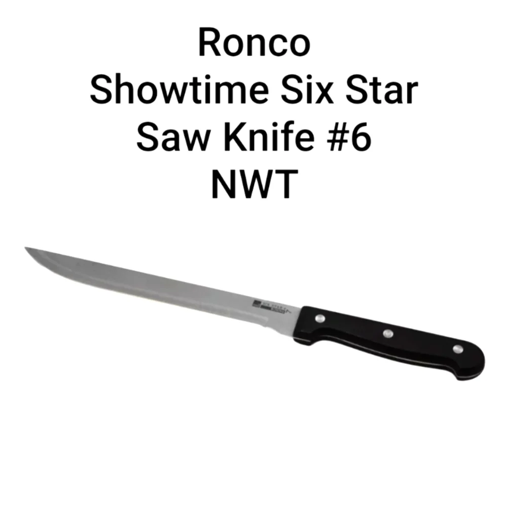 NWT Ronco Showtime 6 Star #6 Stainless Steel Saw Kitchen Knife Black Cutlery